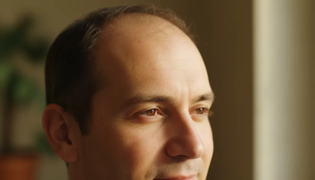 Patient two months after hair transplant