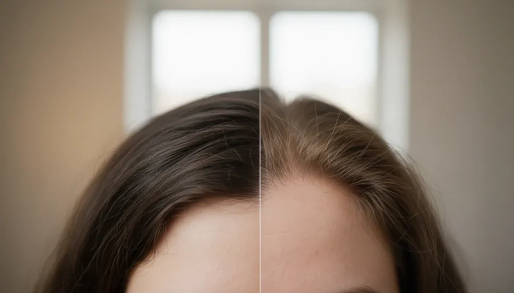 Healthy scalp vs hair loss scalp