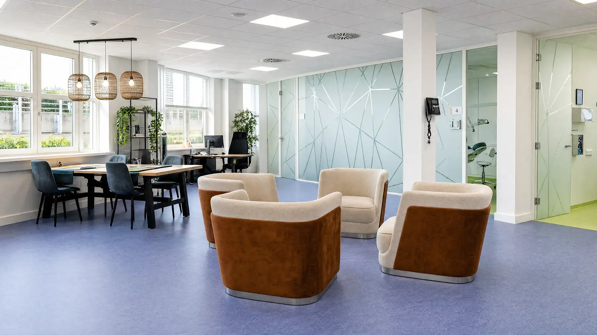 Waiting area on the second floor